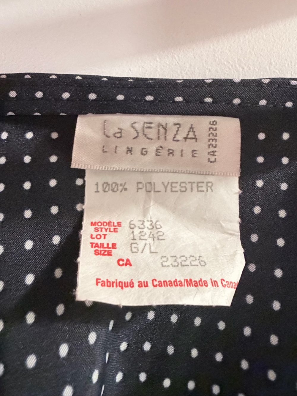 Vintage LA SENZA Polka Dot Lace-Trim Slip Dress - Picture 5 of 5